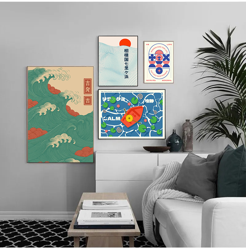 Pósteres minimalistas de ondas - Japanese Minimalism Lifestyle reseña y precio
