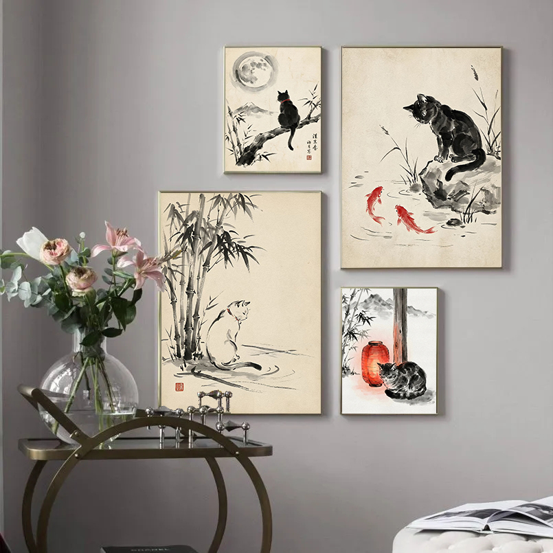 Pósteres de gatos japoneses du - Japanese Minimalism Lifestyle reseña y precio